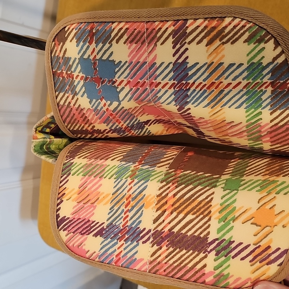 Dooney & Bourke Madras Plaid Picnic Ants Bucket Bag EUC - Picture 10 of 14